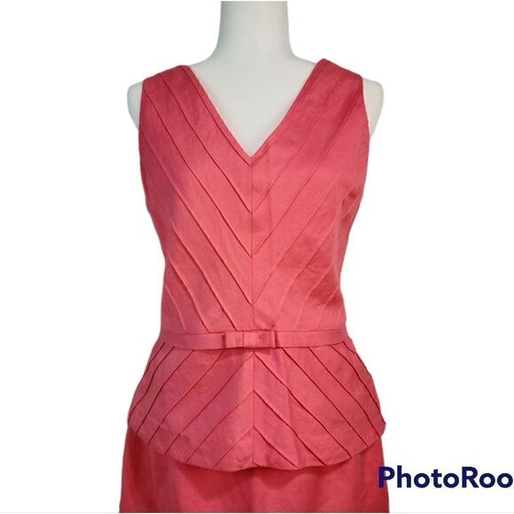 Positive Attitude Pink Linen Blend 2 PCS Skirt Set Full Lining Size 12 - Picture 3 of 16